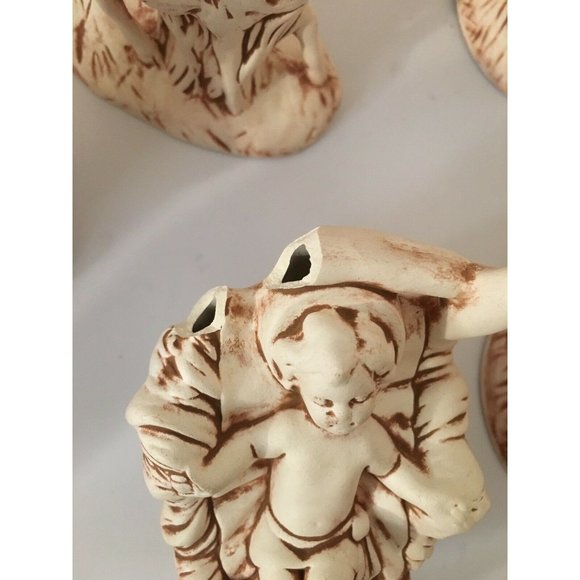 Atlantic Mold 14 Piece, Beige Ceramic Christmas‎ Nativity Scene